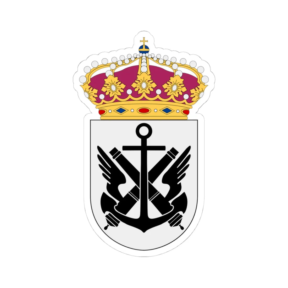 Marinflygledningen vapen (Sweden) (Coat of Arms) STICKER Vinyl Kiss-Cut Decal 4 Inch White - The Sticker Space