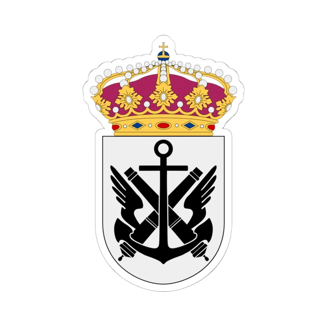 Marinflygledningen vapen (Sweden) (Coat of Arms) STICKER Vinyl Kiss-Cut Decal 6 Inch White - The Sticker Space