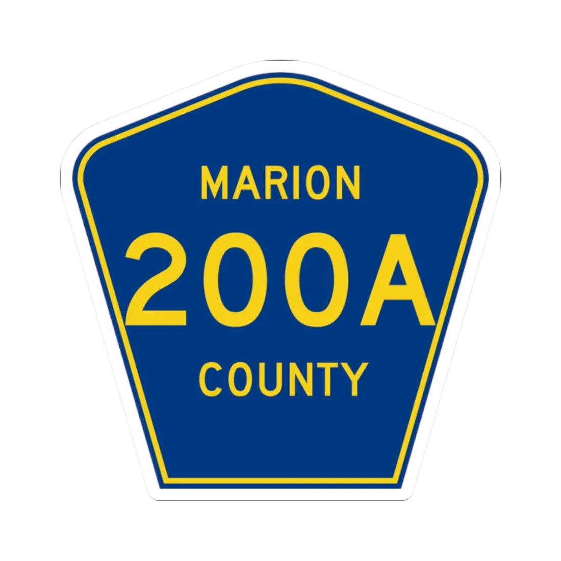 Marion County 200A (Florida) (Road Sign) STICKER Vinyl Kiss-Cut Decal 2 Inch White - The Sticker Space