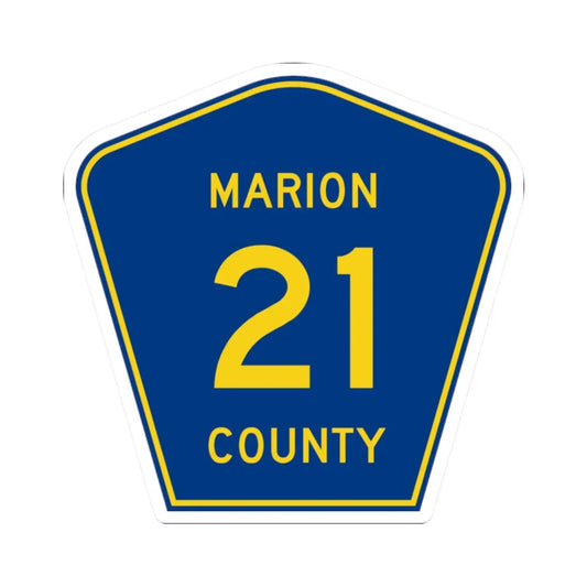 Marion County 21 (Florida) (Road Sign) STICKER Vinyl Kiss-Cut Decal 2 Inch White - The Sticker Space