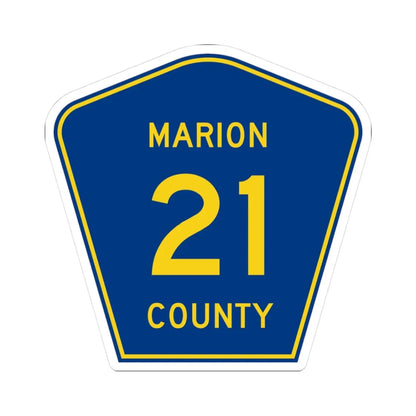 Marion County 21 (Florida) (Road Sign) STICKER Vinyl Kiss-Cut Decal 3 Inch White - The Sticker Space