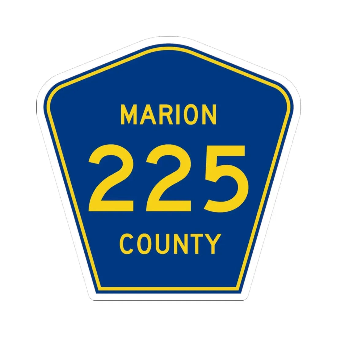 Marion County 225 (Florida) (Road Sign) STICKER Vinyl Kiss-Cut Decal 3 Inch White - The Sticker Space