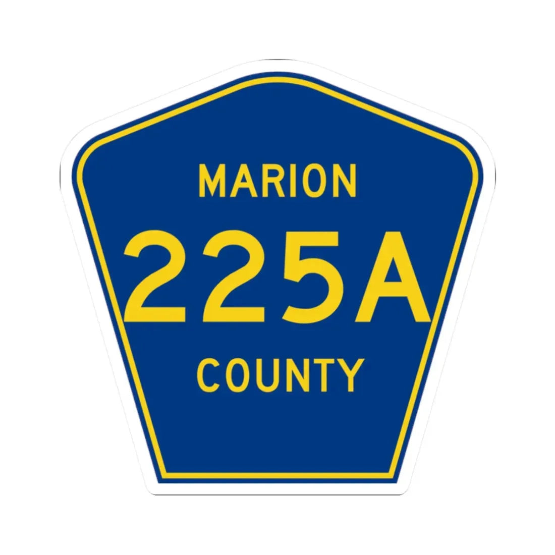 Marion County 225A (Florida) (Road Sign) STICKER Vinyl Kiss-Cut Decal 2 Inch White - The Sticker Space