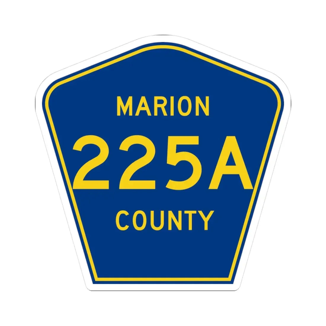 Marion County 225A (Florida) (Road Sign) STICKER Vinyl Kiss-Cut Decal 3 Inch White - The Sticker Space