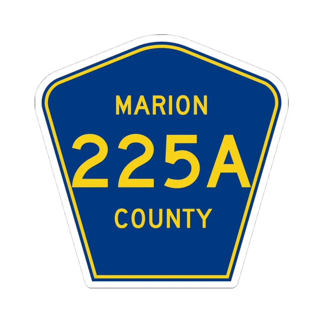Marion County 225A (Florida) (Road Sign) STICKER Vinyl Kiss-Cut Decal 4 Inch White - The Sticker Space