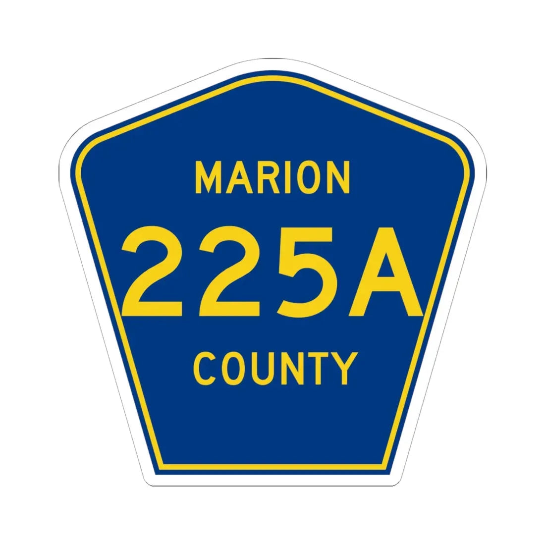 Marion County 225A (Florida) (Road Sign) STICKER Vinyl Kiss-Cut Decal 6 Inch White - The Sticker Space