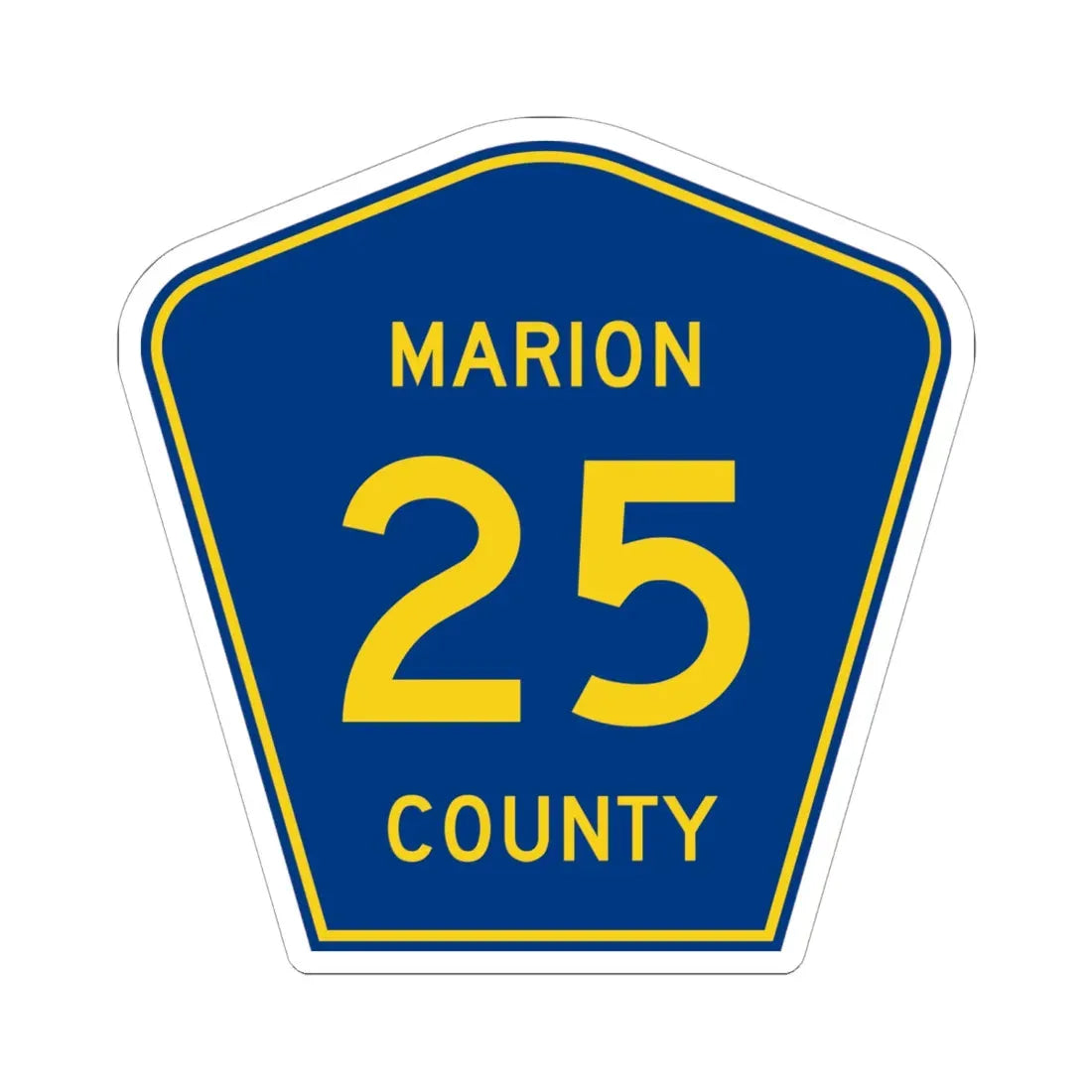Marion County 25 (Florida) (Road Sign) STICKER Vinyl Kiss-Cut Decal 6 Inch White - The Sticker Space