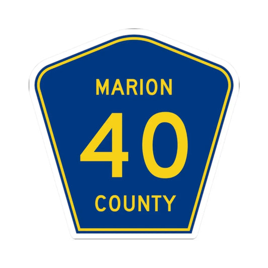 Marion County 40 (Florida) (Road Sign) STICKER Vinyl Kiss-Cut Decal 2 Inch White - The Sticker Space