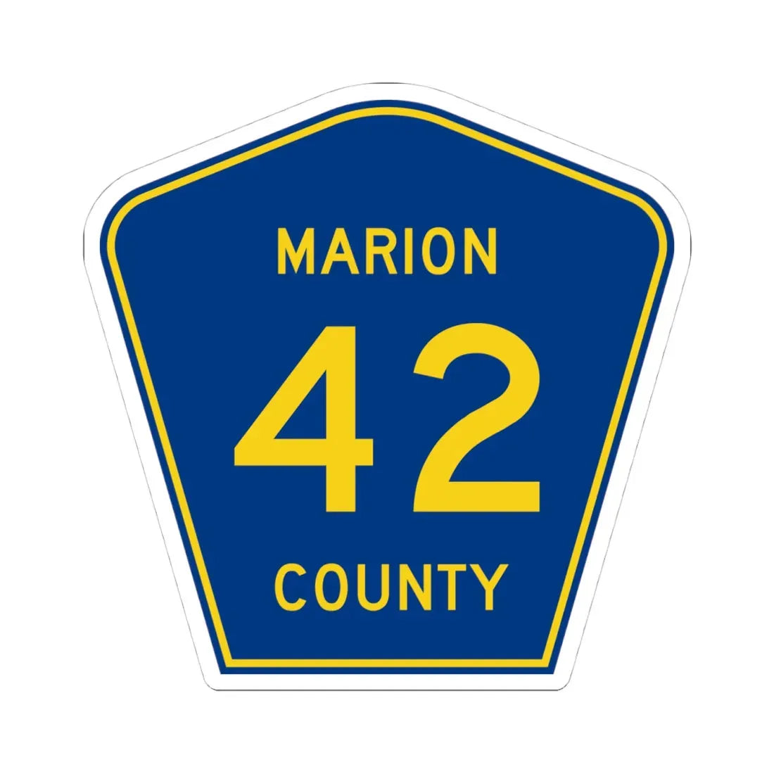 Marion County 42 (Florida) (Road Sign) STICKER Vinyl Kiss-Cut Decal 4 Inch White - The Sticker Space