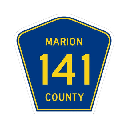 Marion County Route 141 AR (Arkansas) (Road Sign) STICKER Vinyl Kiss-Cut Decal 4 Inch White - The Sticker Space