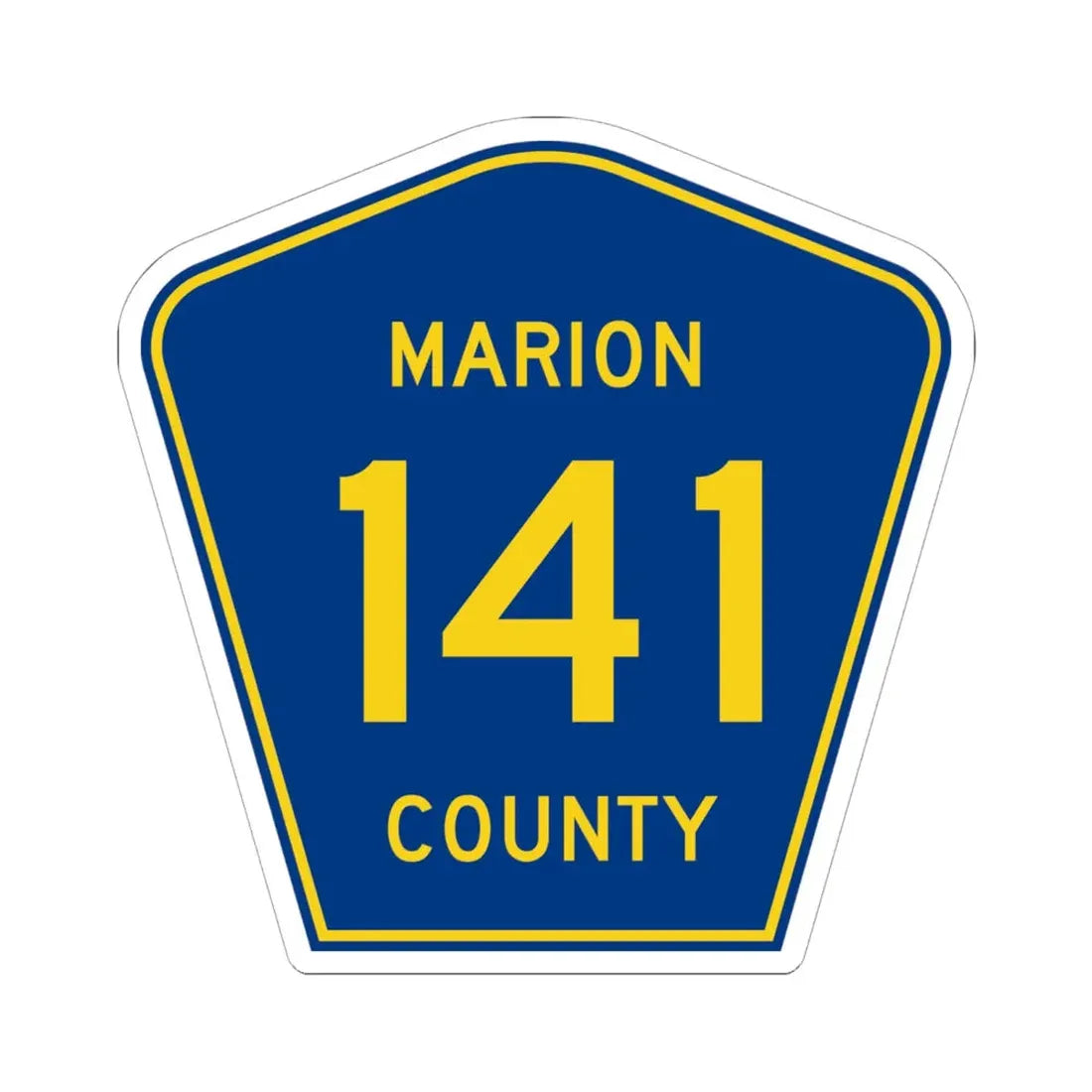 Marion County Route 141 AR (Arkansas) (Road Sign) STICKER Vinyl Kiss-Cut Decal 6 Inch White - The Sticker Space