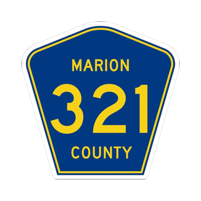 Marion County Route 321 AR (Arkansas) (Road Sign) STICKER Vinyl Kiss-Cut Decal 3 Inch White - The Sticker Space