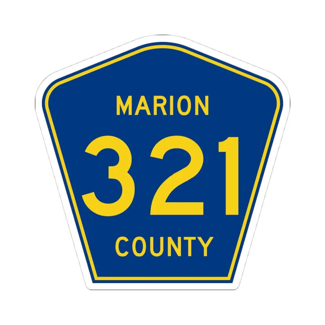 Marion County Route 321 AR (Arkansas) (Road Sign) STICKER Vinyl Kiss-Cut Decal 4 Inch White - The Sticker Space