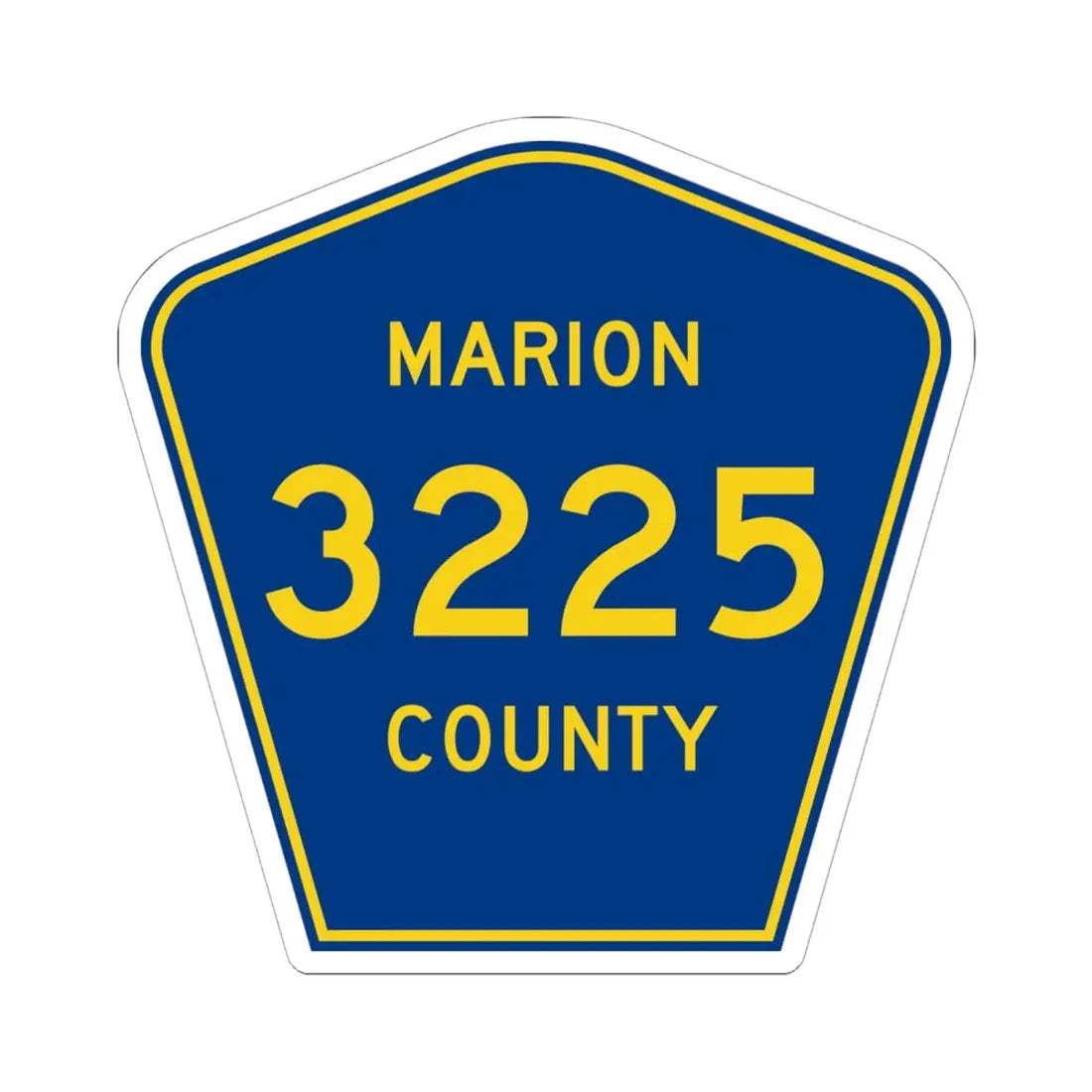 Marion County Route 3225 AR (Arkansas) (Road Sign) STICKER Vinyl Kiss-Cut Decal 6 Inch White - The Sticker Space