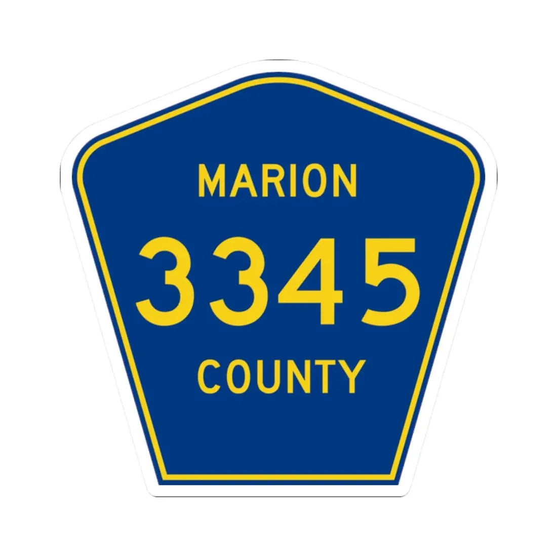 Marion County Route 3345 AR (Arkansas) (Road Sign) STICKER Vinyl Kiss-Cut Decal 2 Inch White - The Sticker Space