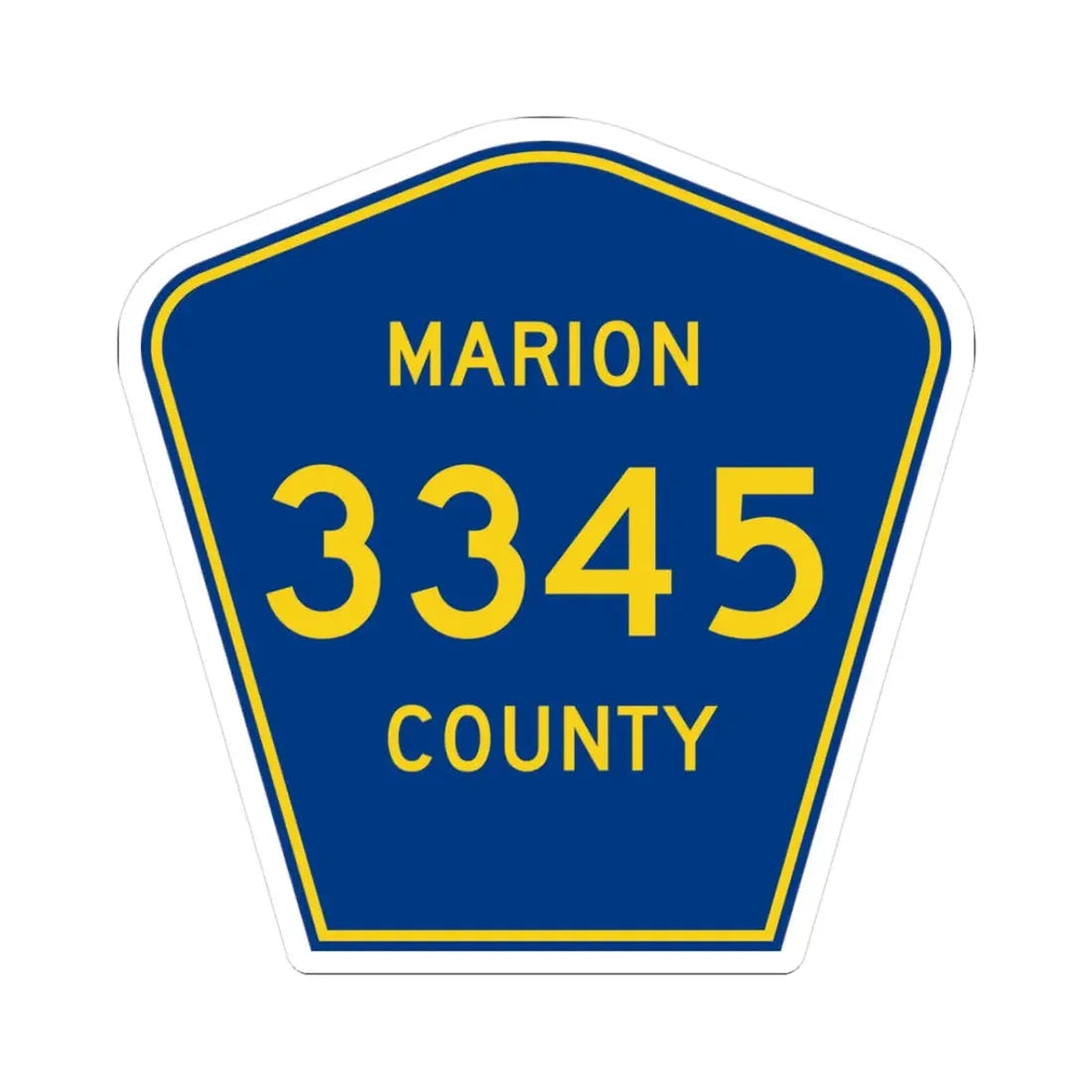 Marion County Route 3345 AR (Arkansas) (Road Sign) STICKER Vinyl Kiss-Cut Decal 3 Inch White - The Sticker Space
