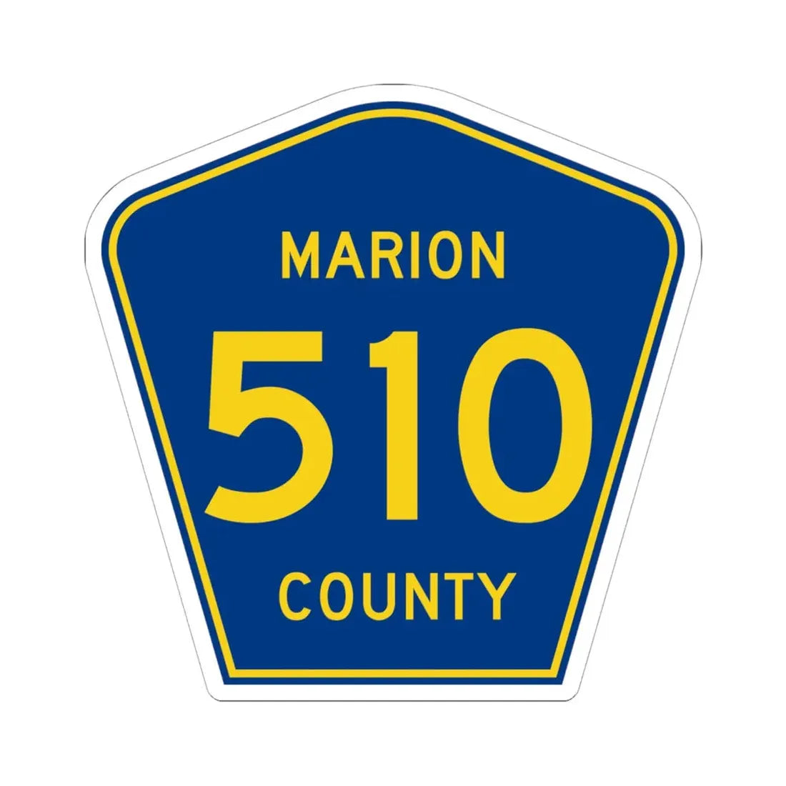 Marion County Route 510 AR (Arkansas) (Road Sign) STICKER Vinyl Kiss-Cut Decal 6 Inch White - The Sticker Space