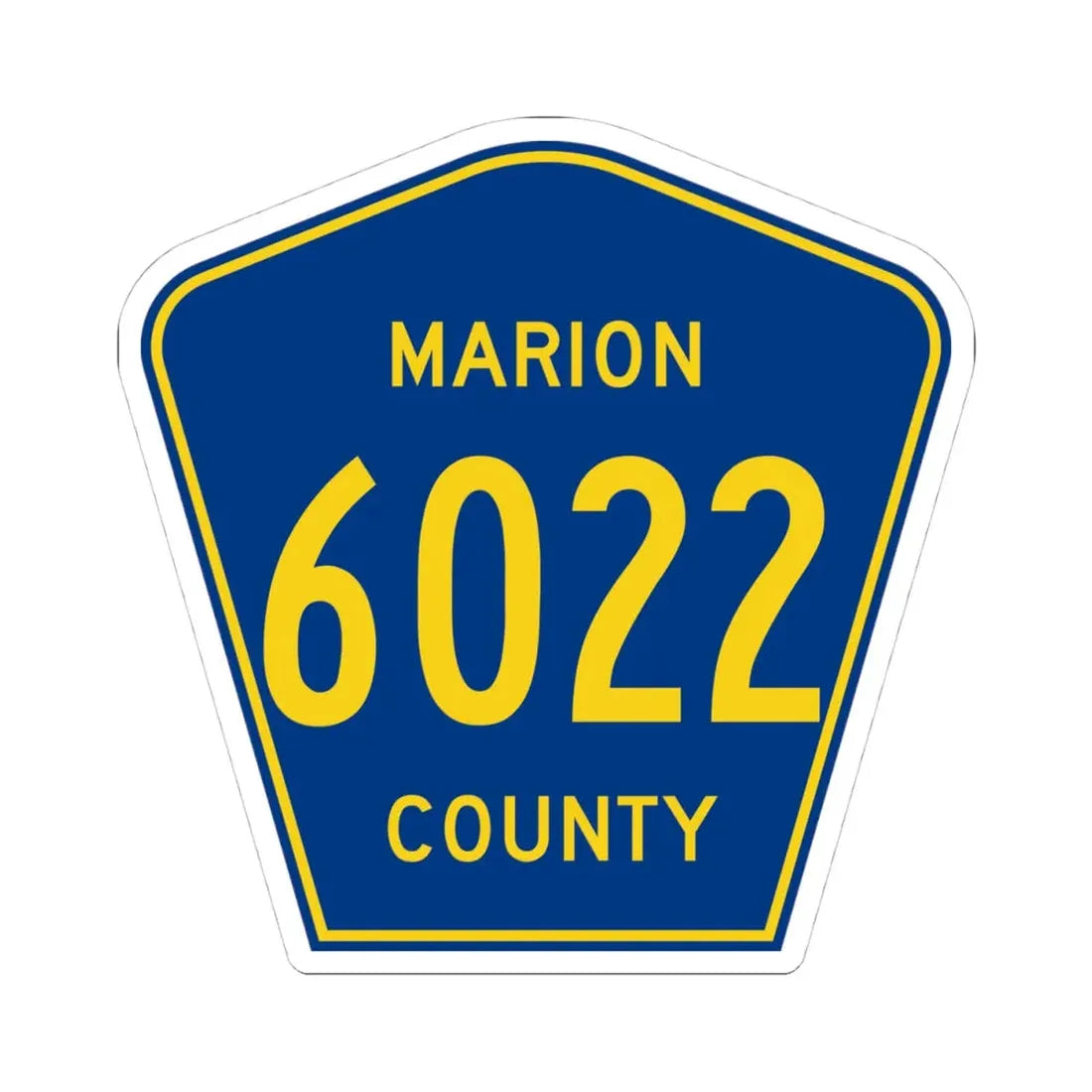 Marion County Route 6022 AR (Arkansas) (Road Sign) STICKER Vinyl Kiss-Cut Decal 4 Inch White - The Sticker Space