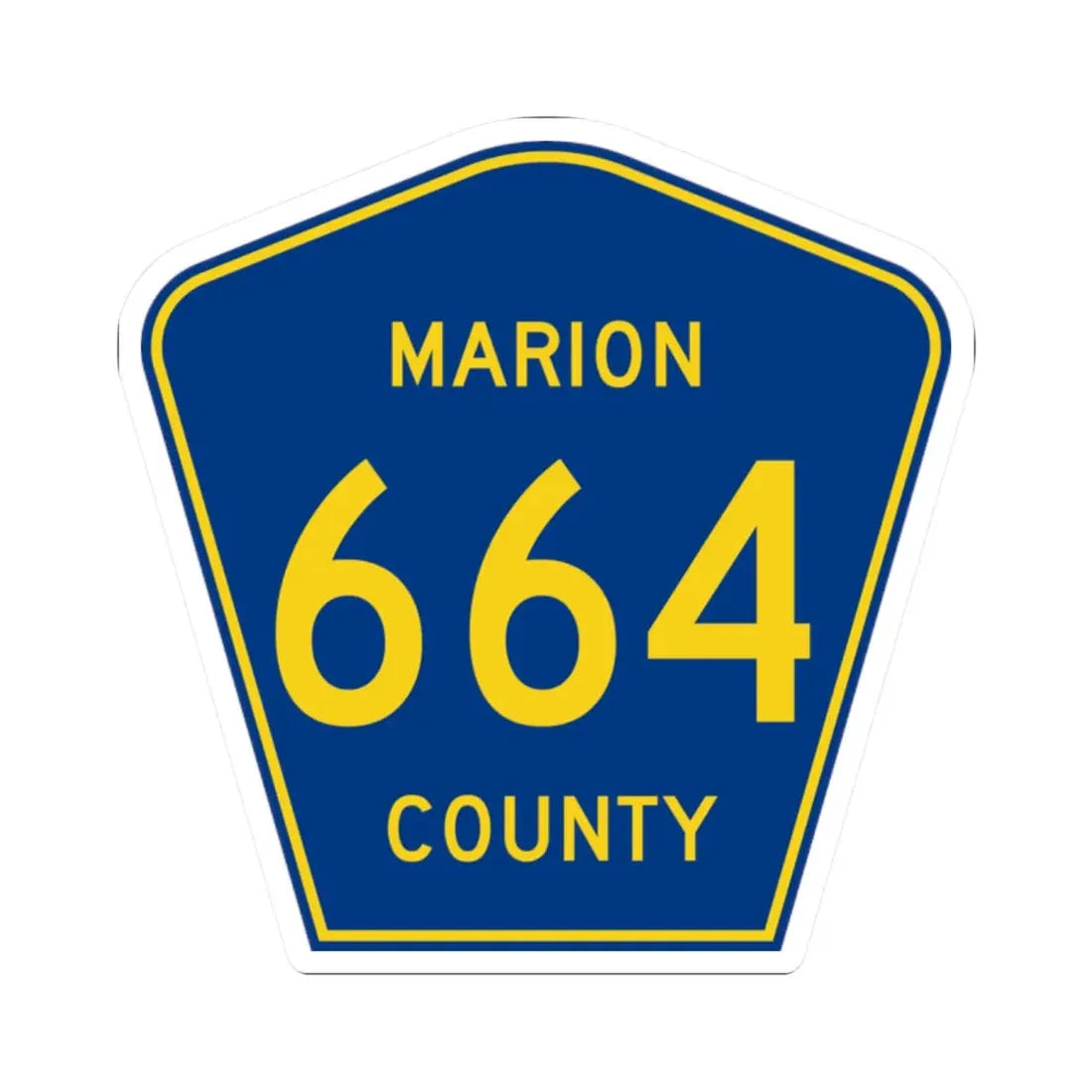 Marion County Route 664 AR (Arkansas) (Road Sign) STICKER Vinyl Kiss-Cut Decal 2 Inch White - The Sticker Space