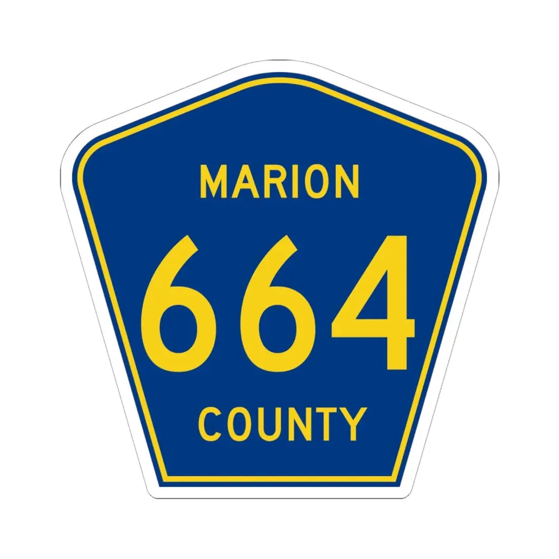 Marion County Route 664 AR (Arkansas) (Road Sign) STICKER Vinyl Kiss-Cut Decal 6 Inch White - The Sticker Space