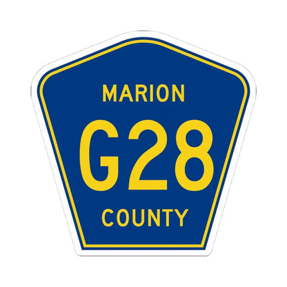 Marion County Route G28 IA (Iowa) (Road Sign) STICKER Vinyl Kiss-Cut Decal 4 Inch White - The Sticker Space