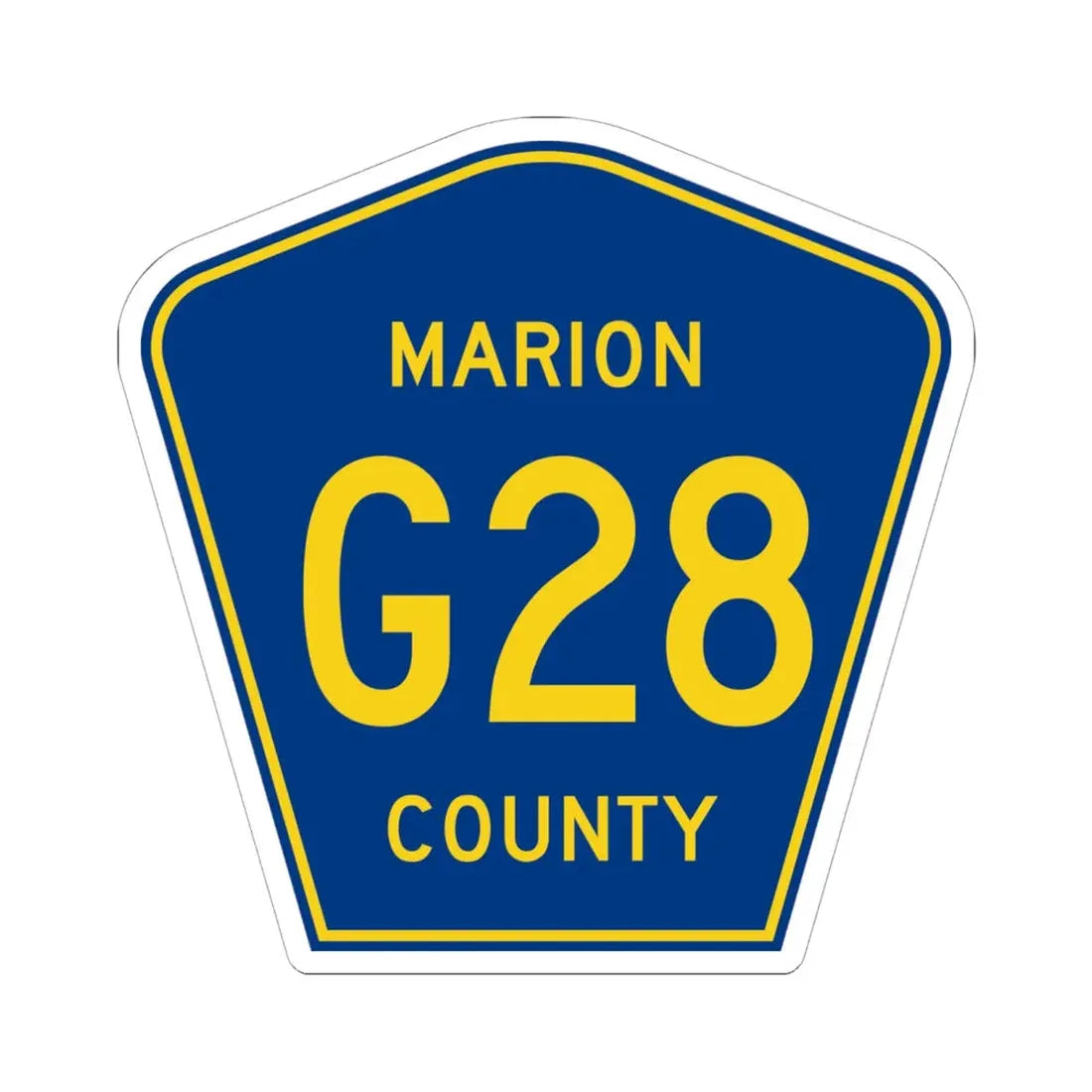 Marion County Route G28 IA (Iowa) (Road Sign) STICKER Vinyl Kiss-Cut Decal 6 Inch White - The Sticker Space
