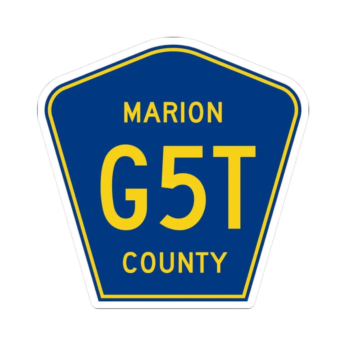 Marion County Route G5T IA (Iowa) (Road Sign) STICKER Vinyl Kiss-Cut Decal 3 Inch White - The Sticker Space