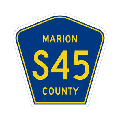 Marion County Route S45 IA (Iowa) (Road Sign) STICKER Vinyl Kiss-Cut Decal 6 Inch White - The Sticker Space