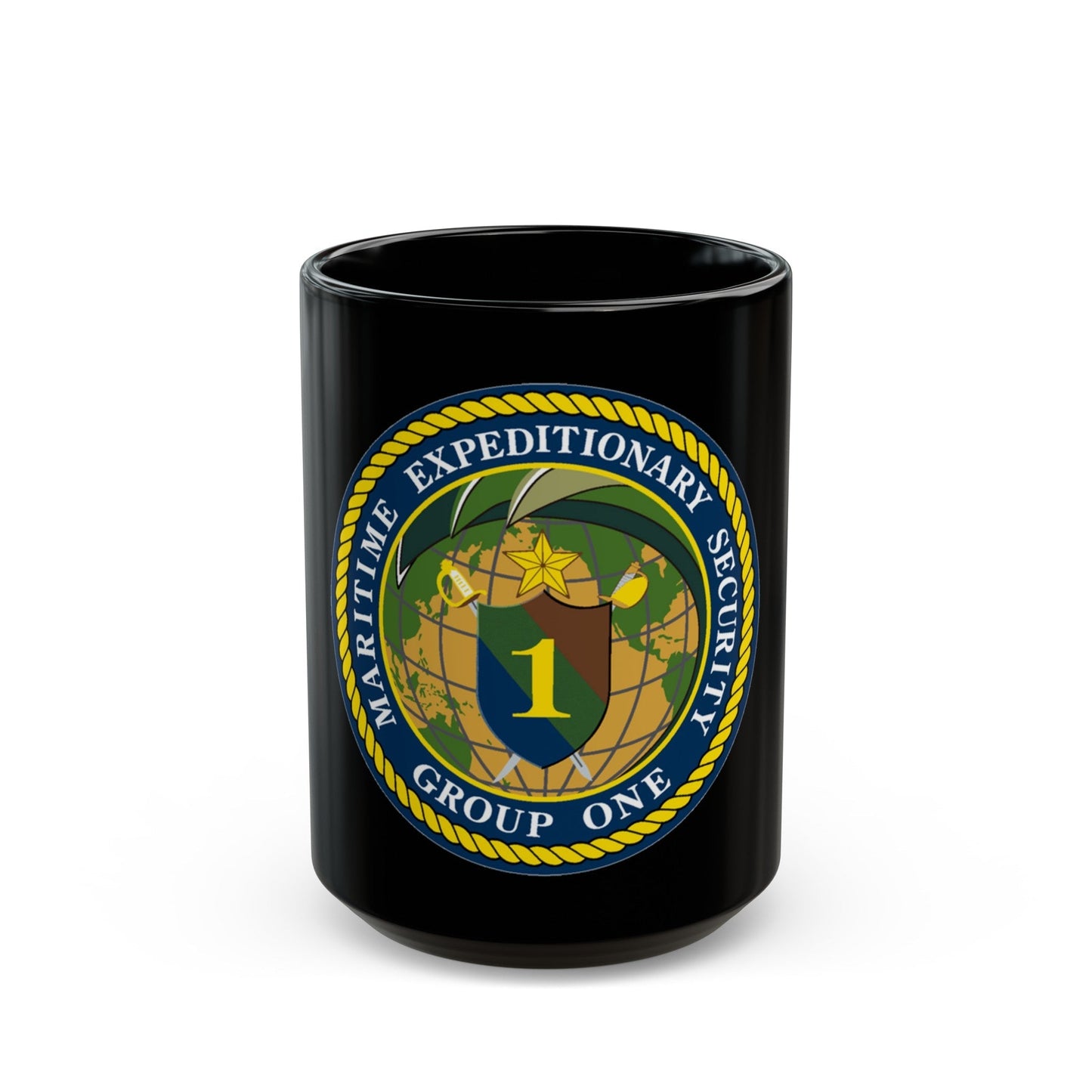 Maritime Expeditionary Grp 1 (U.S. Navy) Black Coffee Mug-15oz-The Sticker Space