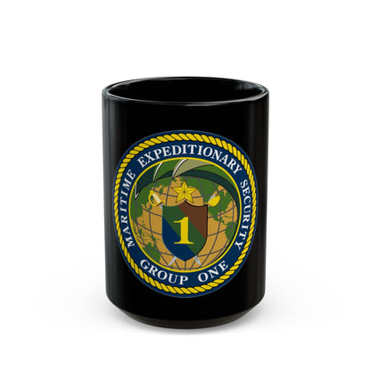 Maritime Expeditionary Grp 1 (U.S. Navy) Black Coffee Mug-15oz-The Sticker Space