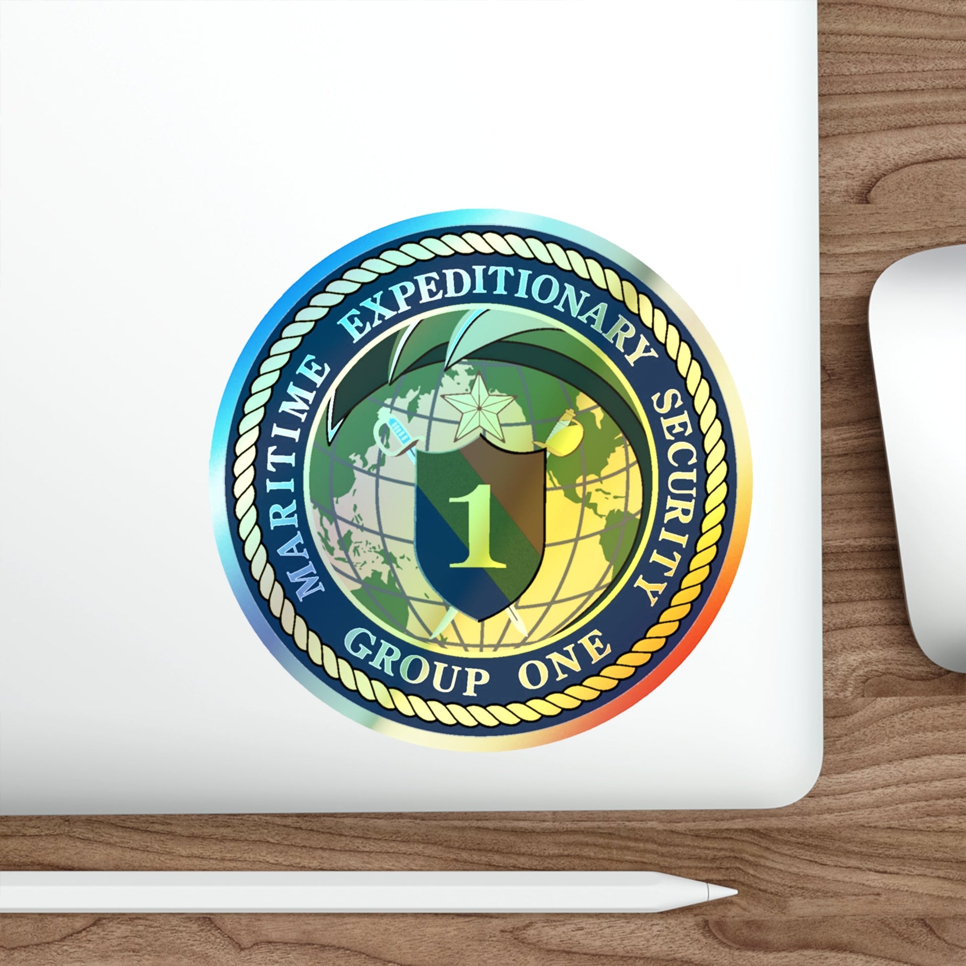 Maritime Expeditionary Grp 1 (U.S. Navy) Holographic STICKER Die-Cut Vinyl Decal-The Sticker Space