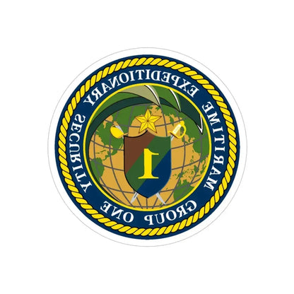 Maritime Expeditionary Grp 1 (U.S. Navy) REVERSE PRINT Transparent Die-Cut STICKER 6 Inch Die-Cut Transparent - The Sticker Space