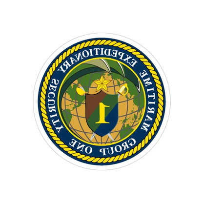 Maritime Expeditionary Grp 1 (U.S. Navy) REVERSE PRINT Transparent Die-Cut STICKER - The Sticker Space