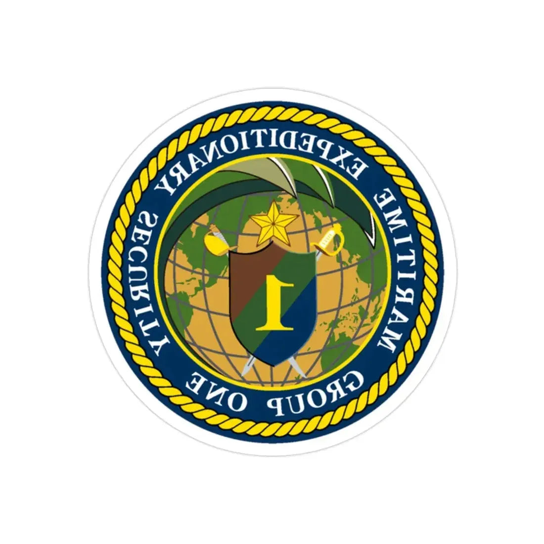 Maritime Expeditionary Grp 1 (U.S. Navy) REVERSE PRINT Transparent Die-Cut STICKER - The Sticker Space