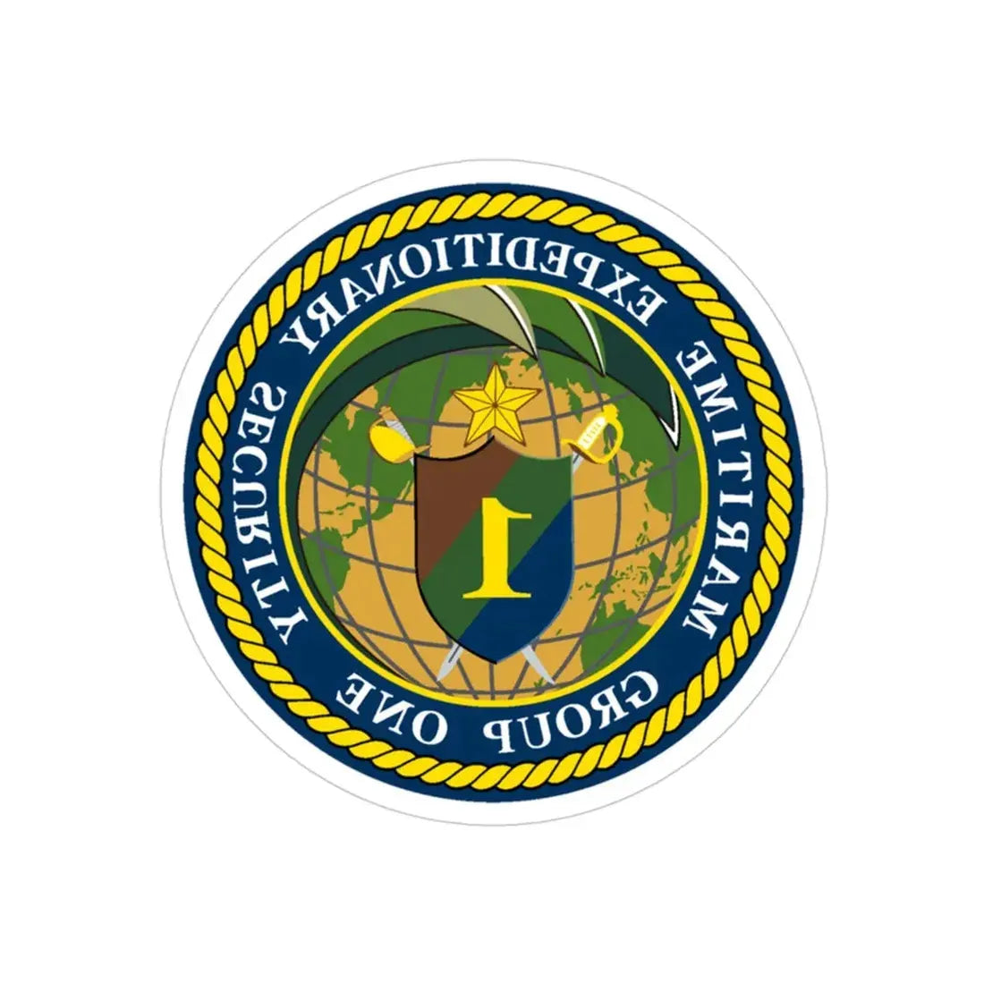 Maritime Expeditionary Grp 1 (U.S. Navy) REVERSE PRINT Transparent Die-Cut STICKER - The Sticker Space