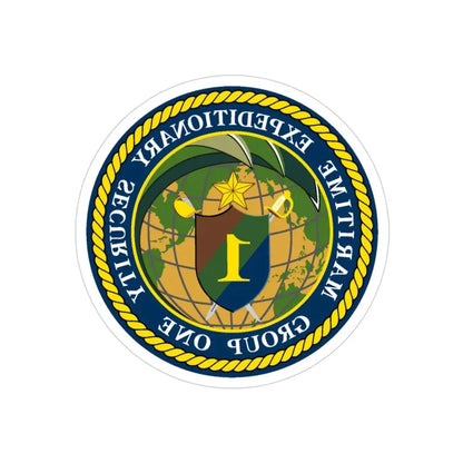 Maritime Expeditionary Grp 1 (U.S. Navy) REVERSE PRINT Transparent Die-Cut STICKER - The Sticker Space