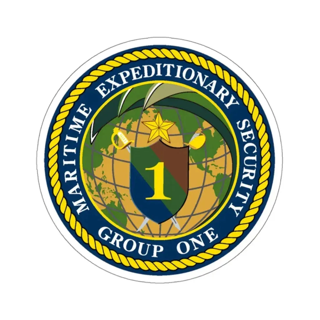 Maritime Expeditionary Grp 1 (U.S. Navy) STICKER Vinyl Kiss-Cut Decal 3 Inch White - The Sticker Space