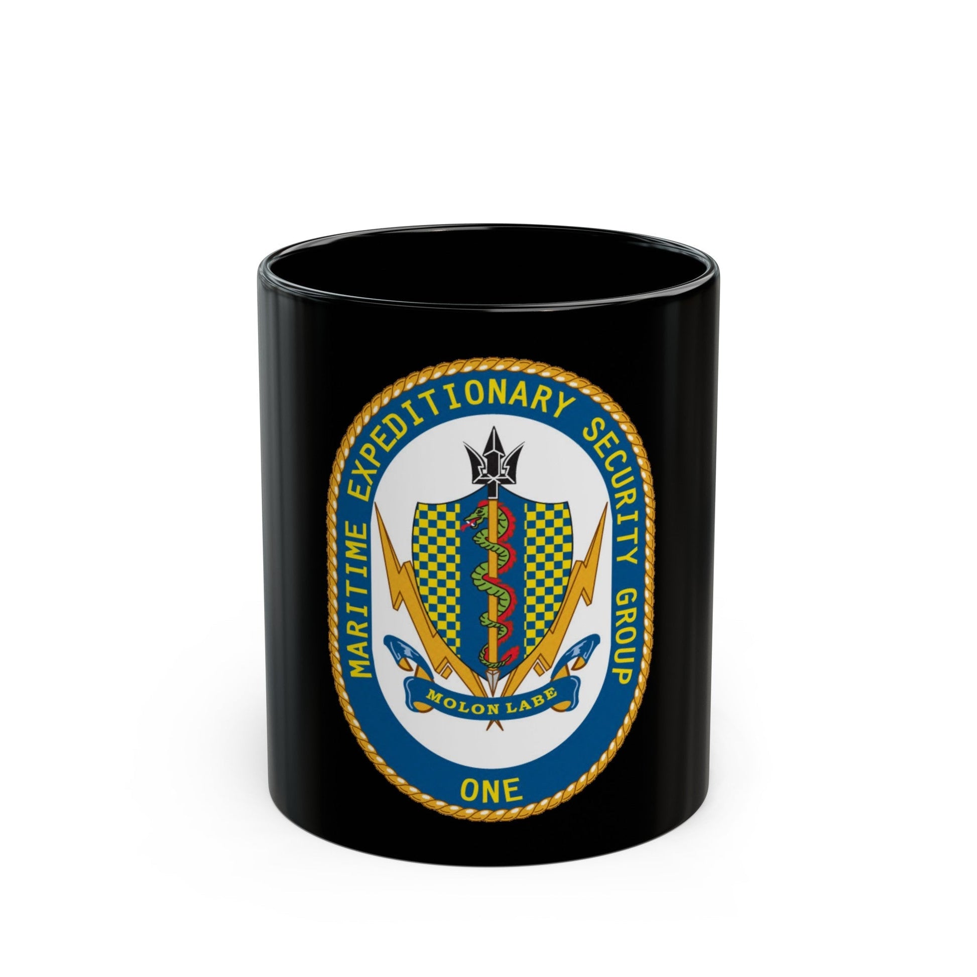 Maritime Expeditionary Security Group One (U.S. Navy) Black Coffee Mug-11oz-The Sticker Space