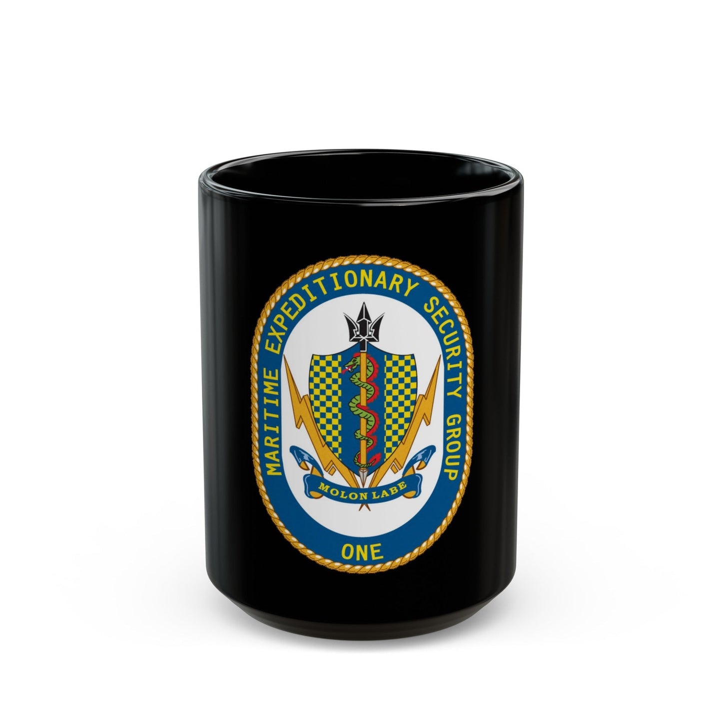 Maritime Expeditionary Security Group One (U.S. Navy) Black Coffee Mug-15oz-The Sticker Space