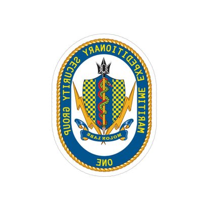 Maritime Expeditionary Security Group One (U.S. Navy) REVERSE PRINT Transparent STICKER-5" × 5"-The Sticker Space