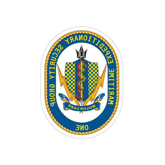 Maritime Expeditionary Security Group One (U.S. Navy) REVERSE PRINT Transparent STICKER-6" × 6"-The Sticker Space