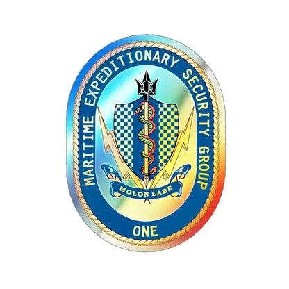 Maritime Expeditionary Security Group One (U.S. Navy) Holographic STICKER Die-Cut Vinyl Decal 5 Inch Holographic - The Sticker Space