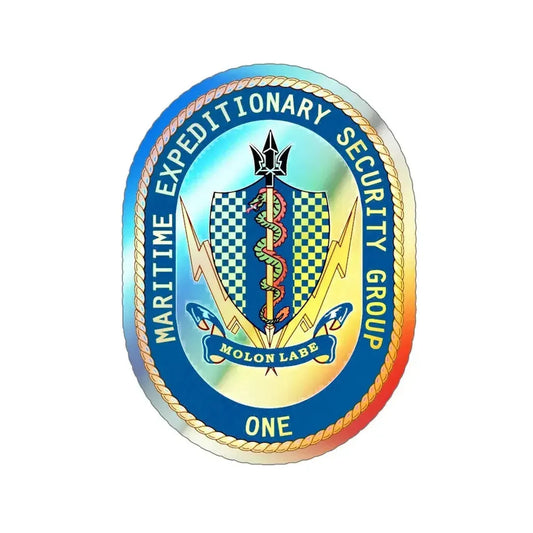 Maritime Expeditionary Security Group One (U.S. Navy) Holographic STICKER Die-Cut Vinyl Decal 6 Inch Holographic - The Sticker Space