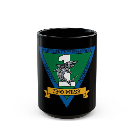 Maritime Expeditionary Security Sq One CPO MESS (U.S. Navy) Black Coffee Mug-15oz-The Sticker Space