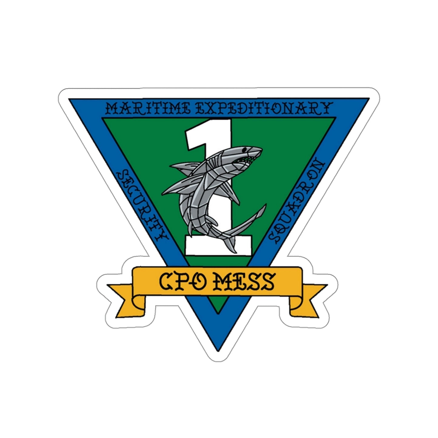 Maritime Expeditionary Security Sq One CPO MESS (U.S. Navy) STICKER Vinyl Die-Cut Decal-4 Inch-The Sticker Space