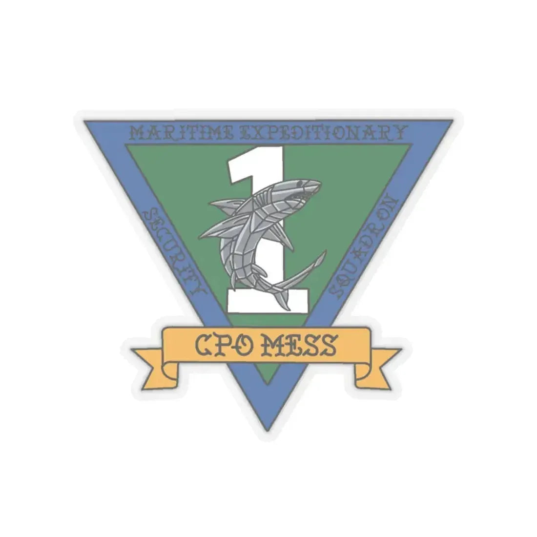 Maritime Expeditionary Security Sq One CPO MESS (U.S. Navy) STICKER Vinyl Kiss-Cut Decal 3 Inch Transparent - The Sticker Space