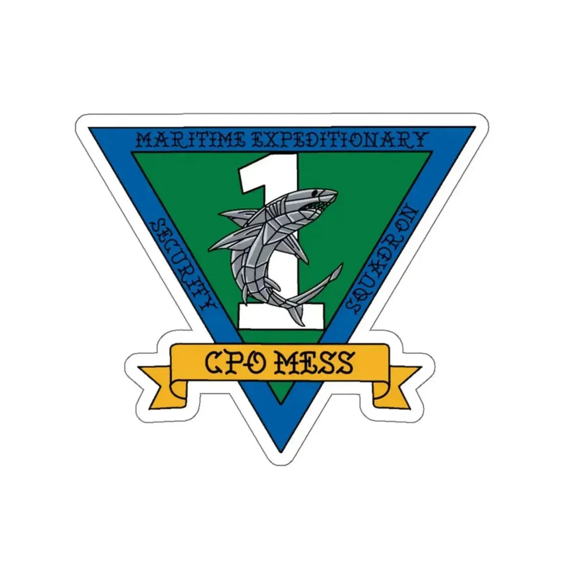 Maritime Expeditionary Security Sq One CPO MESS (U.S. Navy) STICKER Vinyl Kiss-Cut Decal 6 Inch White - The Sticker Space