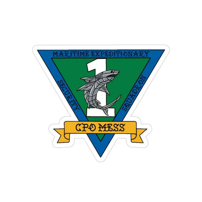 Maritime Expeditionary Security Sq One CPO MESS (U.S. Navy) Transparent STICKER Die-Cut Vinyl Decal 3 Inch Transparent - The Sticker Space