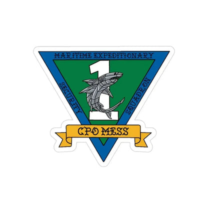 Maritime Expeditionary Security Sq One CPO MESS (U.S. Navy) Transparent STICKER Die-Cut Vinyl Decal 4 Inch Transparent - The Sticker Space