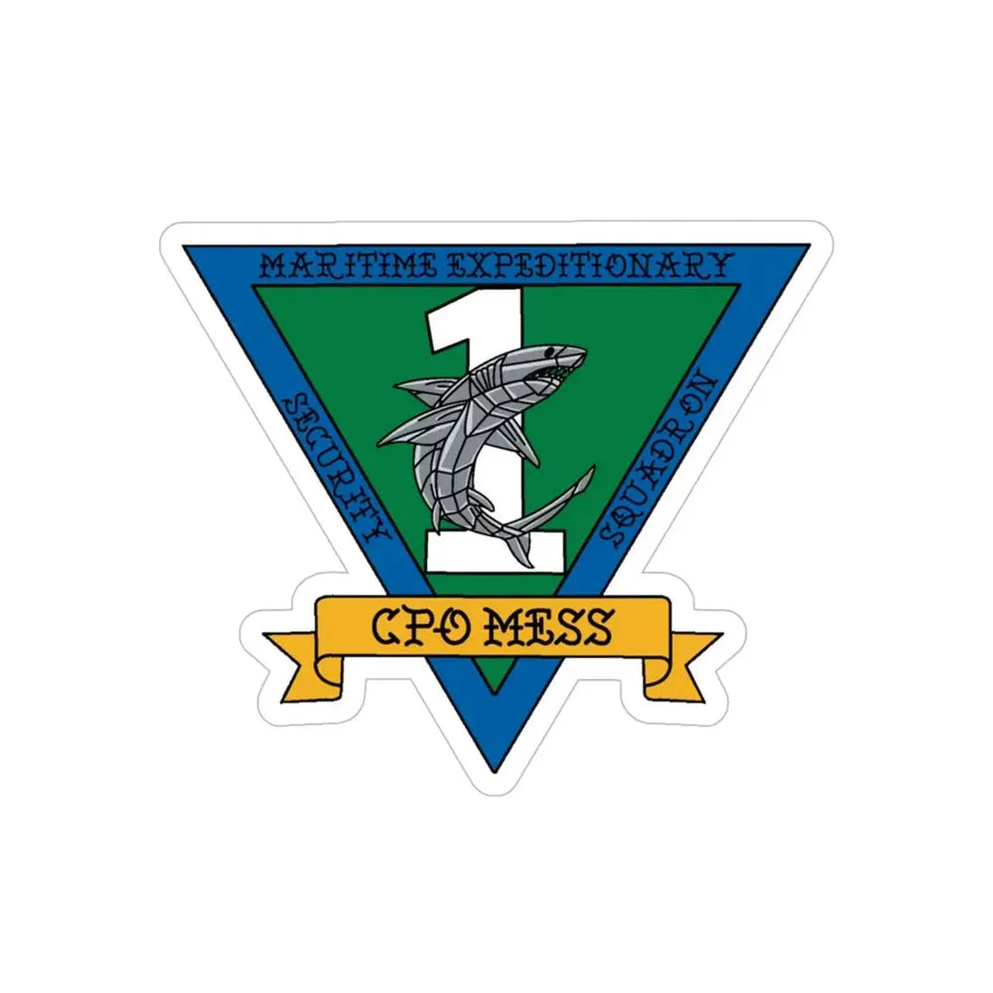 Maritime Expeditionary Security Sq One CPO MESS (U.S. Navy) Transparent STICKER Die-Cut Vinyl Decal 5 Inch Transparent - The Sticker Space